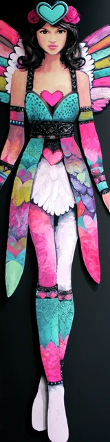 Free angel bookmark featuring a colorful girl angel